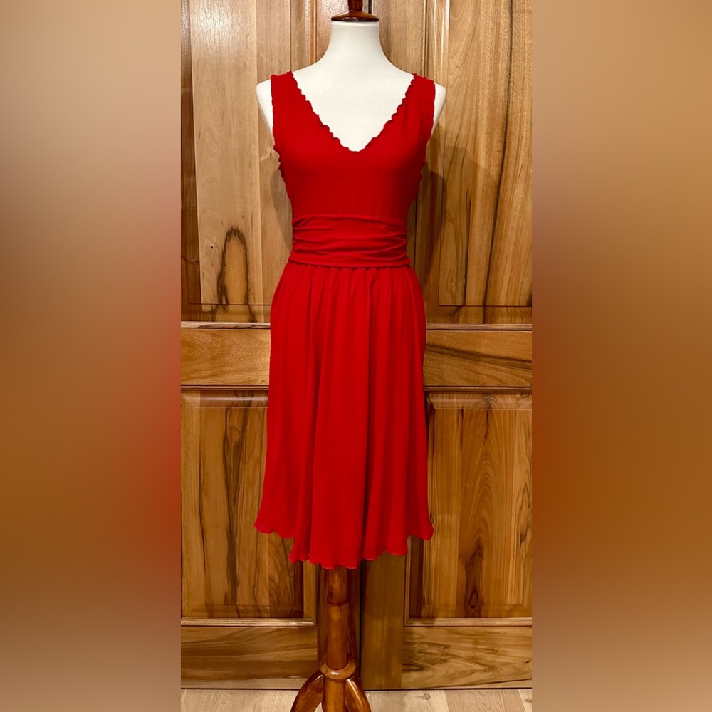 Emporio Armani Red Silk Dress - Made in Italy - EUC - size 8
